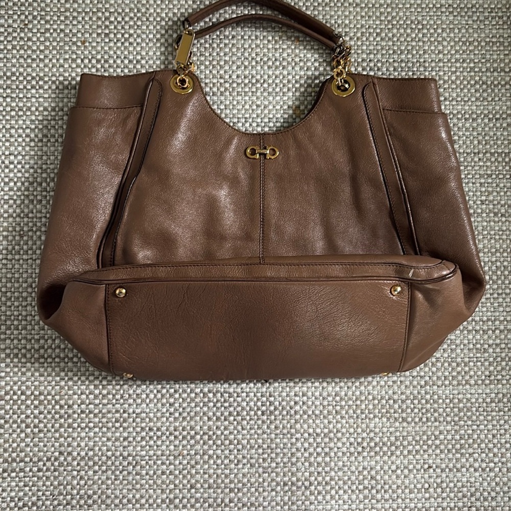 Salvatore Ferragamo Brown Leather Shoulder Bag